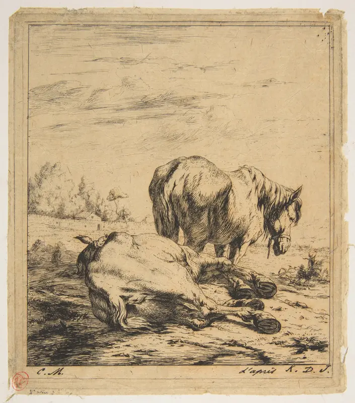 Two Horses Wall Art by Charles Meryon - High-Resolution Digital Print