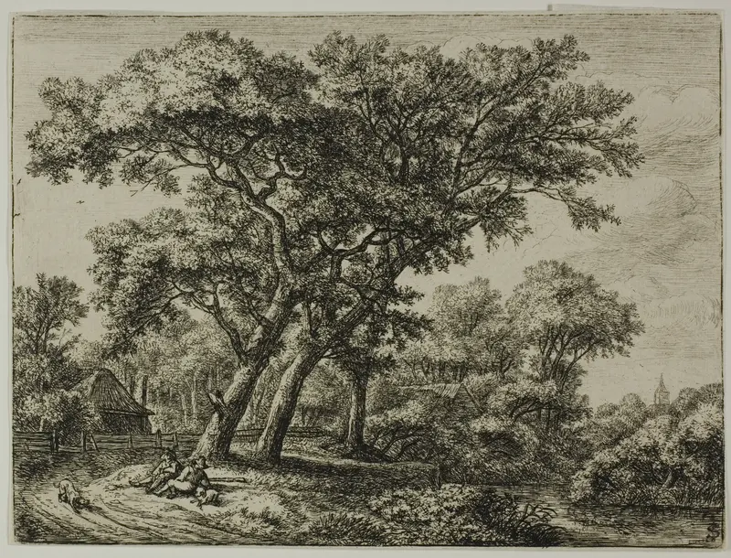 Two Hunters Resting Wall Art by Anthonie Waterloo - High-Resolution Digital Print