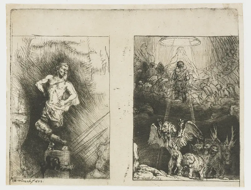Two illustrations to Menasseh Ben Israel's 'Piedra Gloriosa' Wall Art by Unknown - High-Resolution Digital Print