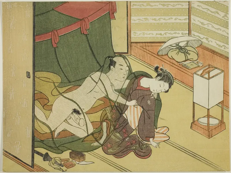 Two Lovers Wall Art by Suzuki Harunobu - High-Resolution Digital Print