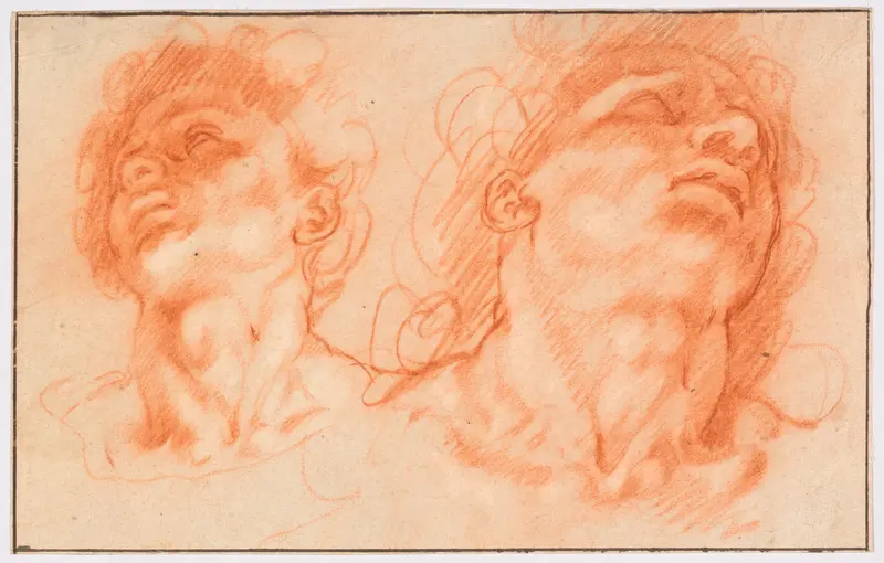 Two Male Heads after the Antique, the Sons of Laocoön Wall Art by Hendrick Goltzius - High-Resolution Digital Print