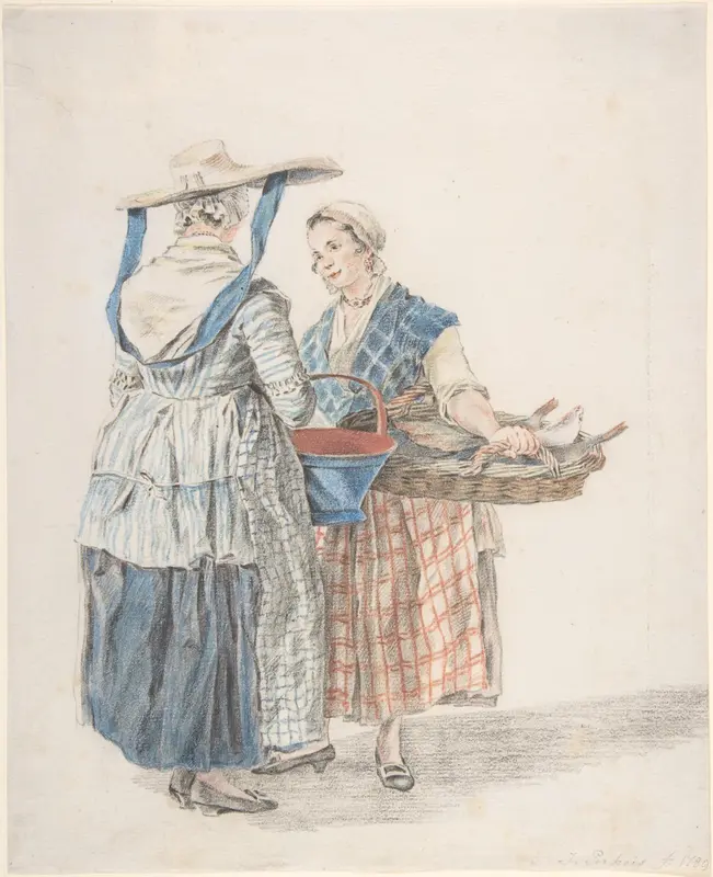 Two Market Women Wall Art by Jacobus Perkois - High-Resolution Digital Print