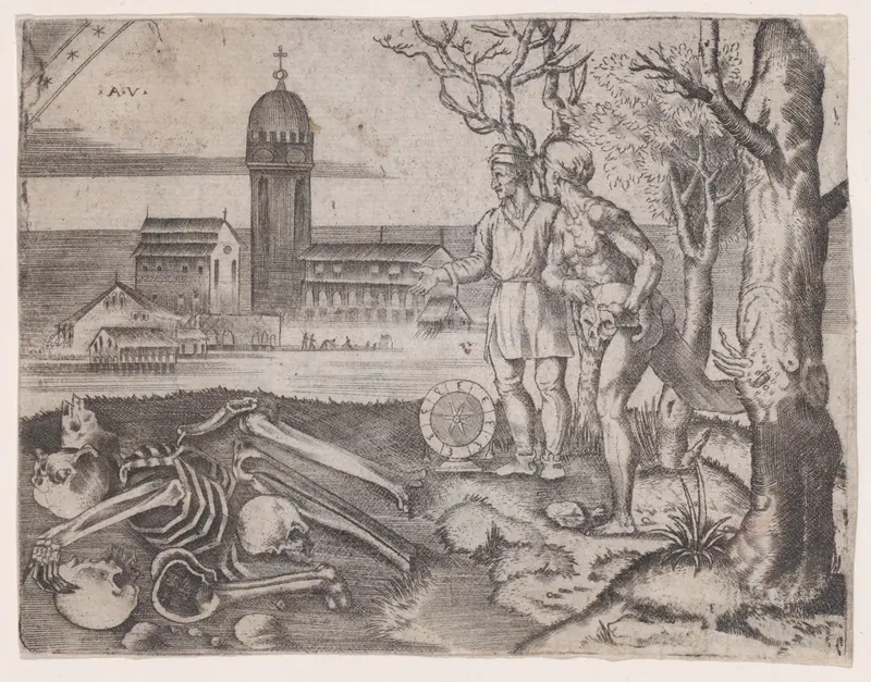 Two Men at a Cemetery