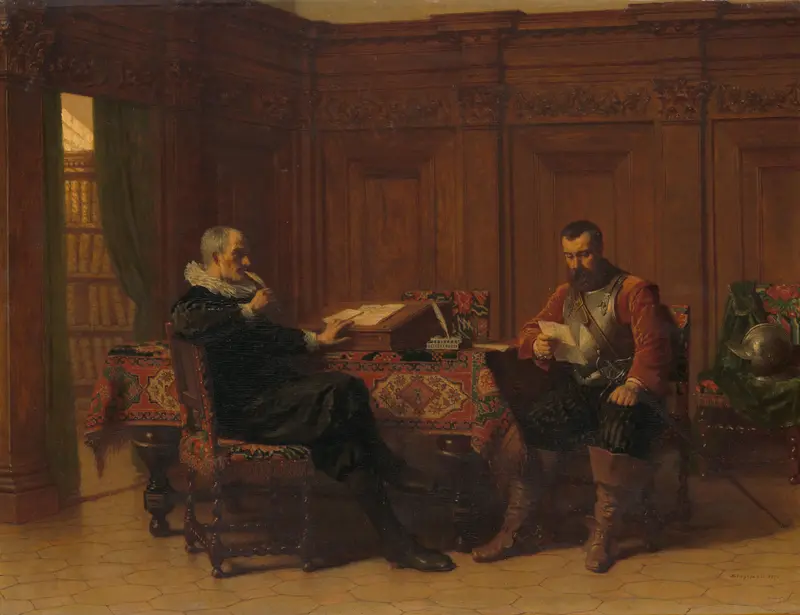 Two Men in a Seventeenth-century Interior, Called 'A Conference' Wall Art by Lambertus Lingeman - High-Resolution Digital Print