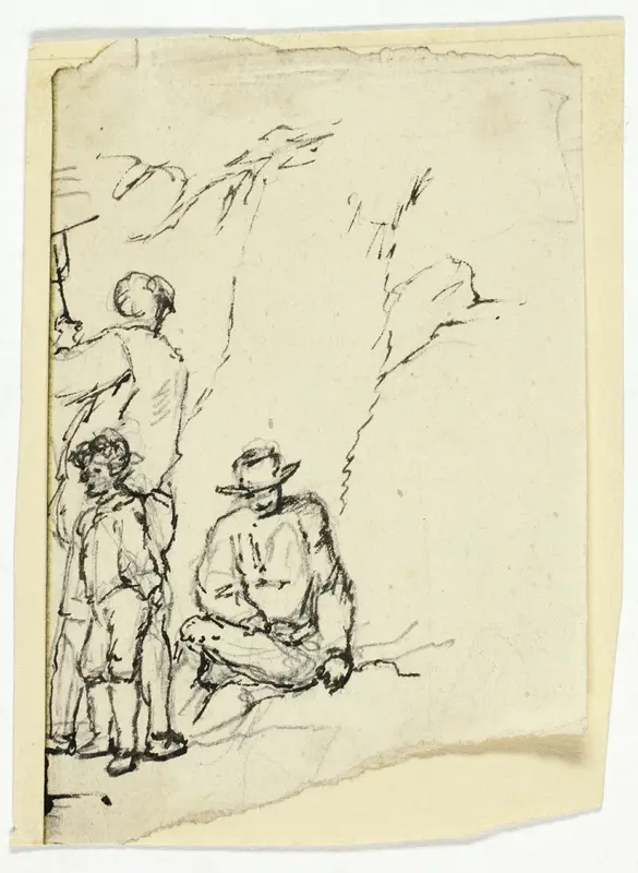 Two Men with Boy Wall Art by William Henry Pyne - High-Resolution Digital Print