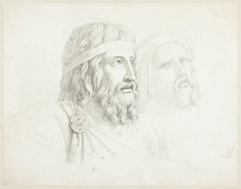 Two Merovingian Heads Wall Art by Auguste Gaspard Louis Boucher Desnoyers - High-Resolution Digital Print