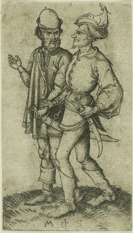 Two Moors in Conversation Wall Art by Martin Schongauer - High-Resolution Digital Print