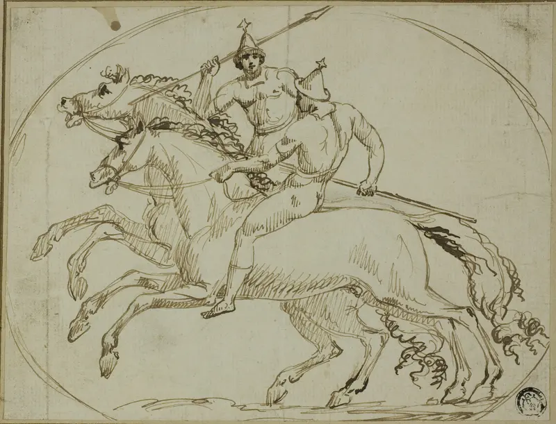 Two Mounted Warriors Wall Art by John Deare - High-Resolution Digital Print