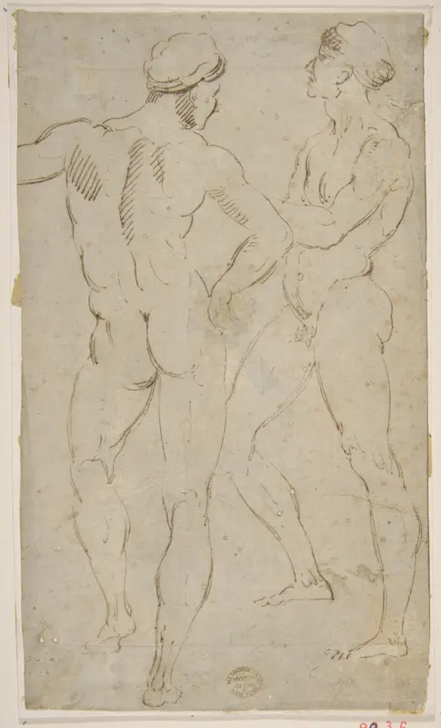 Two nude figures Wall Art by Raphael (Raffaello Sanzio or Santi) - High-Resolution Digital Print