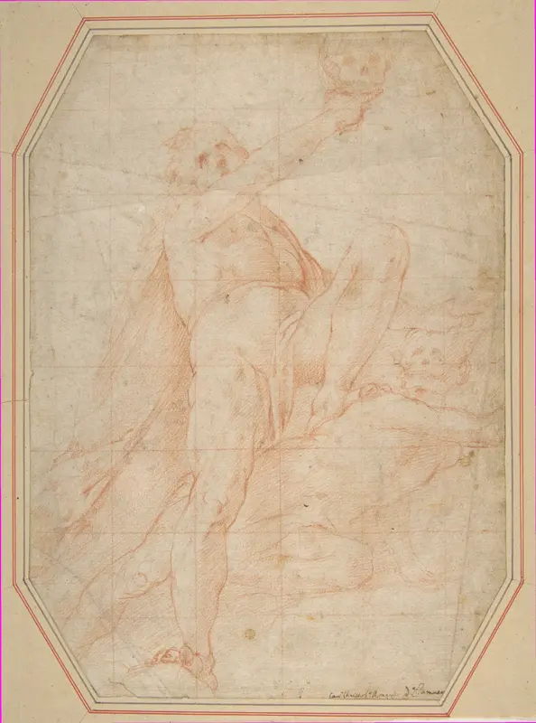 Two Nudes Seen from Below (recto); Male Figure with Upraised Arm (verso) Wall Art by Pomarancio (Cristoforo Roncalli) - High-Resolution Digital Print