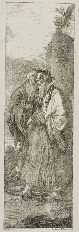 Two Old Men Wall Art by Giovanni Domenico Tiepolo - High-Resolution Digital Print