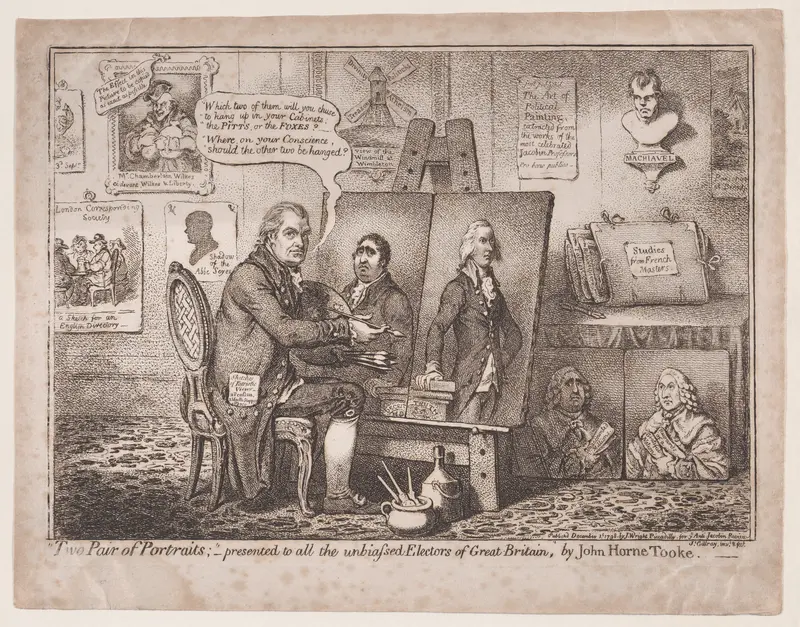 Two Pair of Portraits, presented to all the unbiased Electors of Great Britain by John Horne Tooke Wall Art by James Gillray - High-Resolution Digital Print