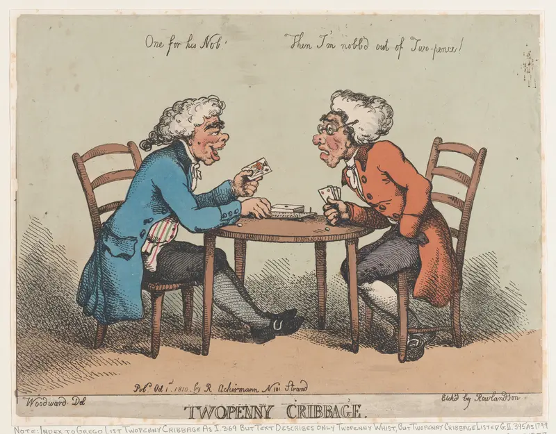 Two Penny Cribbage Wall Art by Thomas Rowlandson - High-Resolution Digital Print