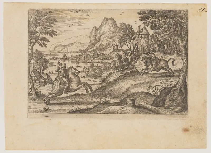 Two Riders and Herdsman Wall Art by Pieter van der Borcht - High-Resolution Digital Print