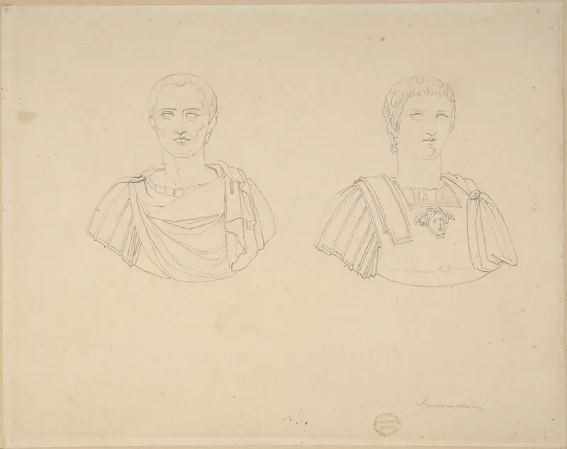 Two Roman Busts Wall Art by Vincenzo Camuccini - High-Resolution Digital Print