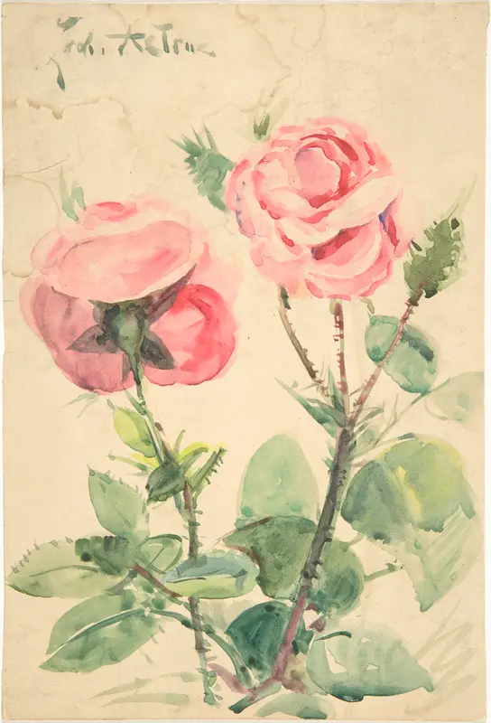 Two Roses Wall Art by Zacharie Astruc - High-Resolution Digital Print