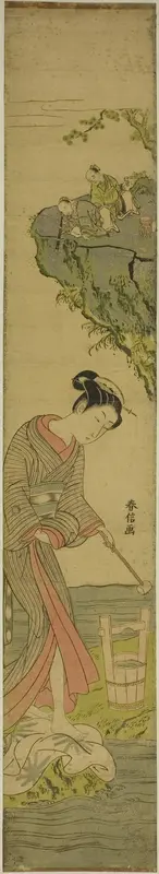 Two Sages Gazing at a Beauty Treading Cloth (parody of Kume Sennin)