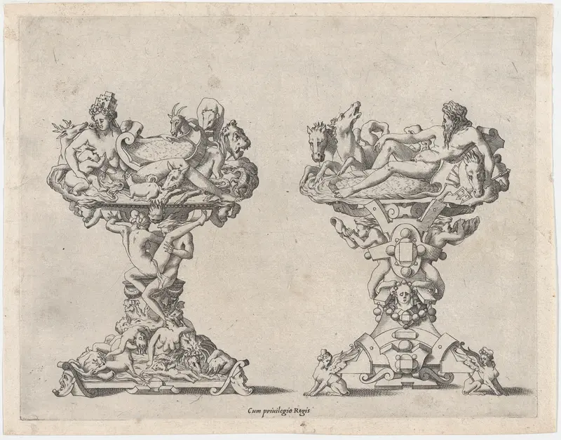 Two Salt Cellars Wall Art by René Boyvin - High-Resolution Digital Print