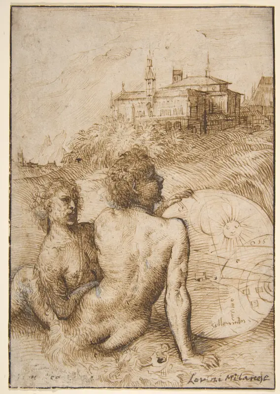 Two Satyrs in a Landscape Wall Art by Titian (Tiziano Vecellio) - High-Resolution Digital Print