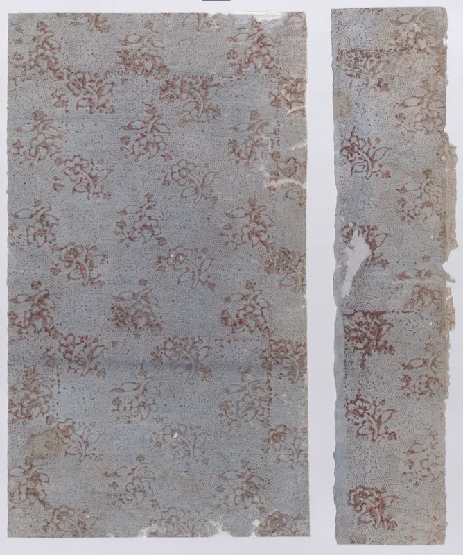 Two sheets with overall floral and dot pattern Wall Art by Anonymous - High-Resolution Digital Print