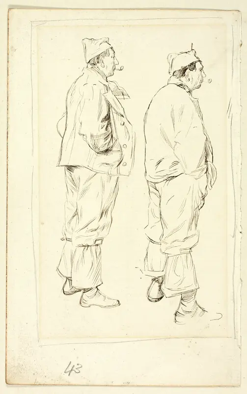 Two Sketches of Standing Laborer Wall Art by Henry Stacy Marks - High-Resolution Digital Print