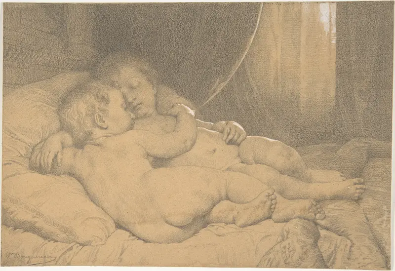 Two Sleeping Children Wall Art by William Bouguereau - High-Resolution Digital Print