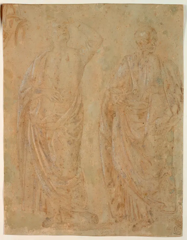 Two Standing Draped Male Figures Wall Art by Perugino - High-Resolution Digital Print