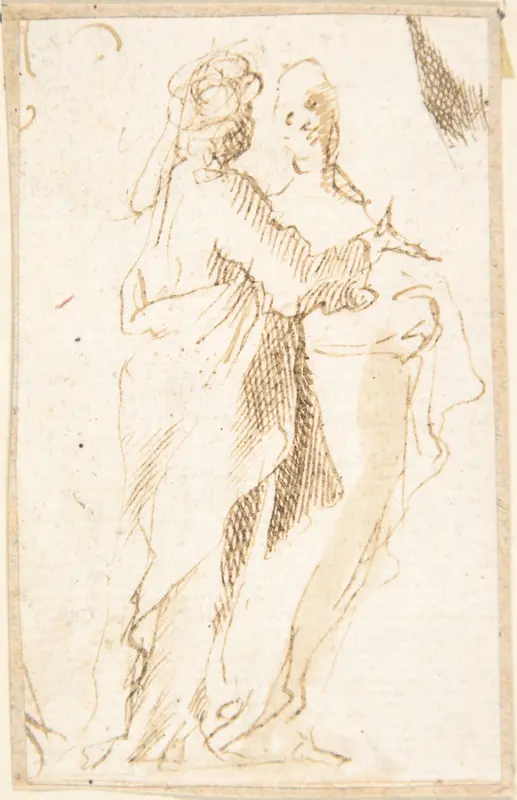 Two Standing Figures Wall Art by Anonymous, Spanish, School of Seville, 17th century - High-Resolution Digital Print