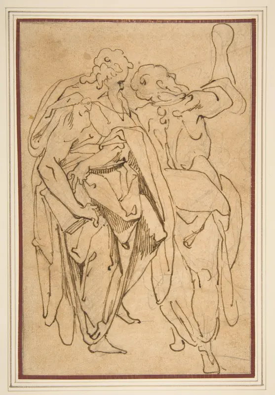 Two Standing Male Figures Wall Art by Jacopo Zucchi - High-Resolution Digital Print
