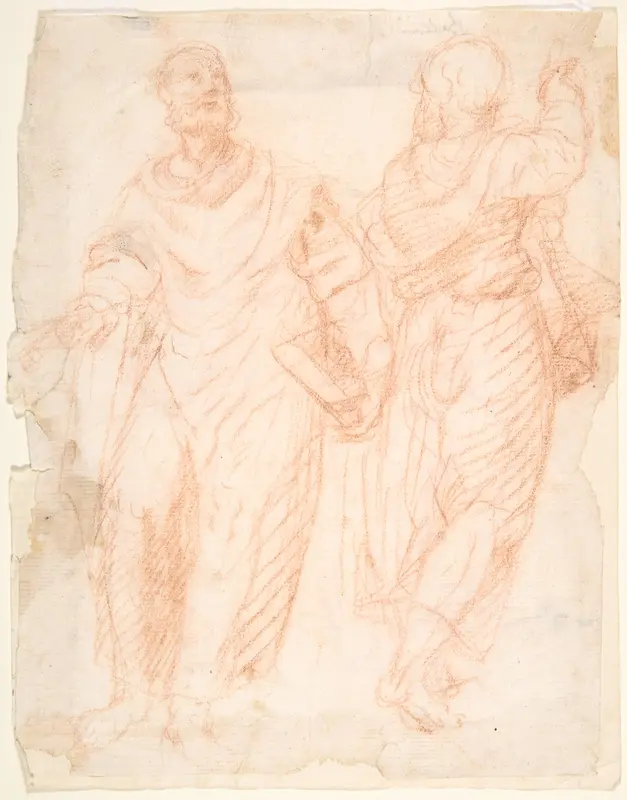 Two standing male figures (recto); two standing male figures (verso) Wall Art by Anonymous, Italian, 17th century - High-Resolution Digital Print