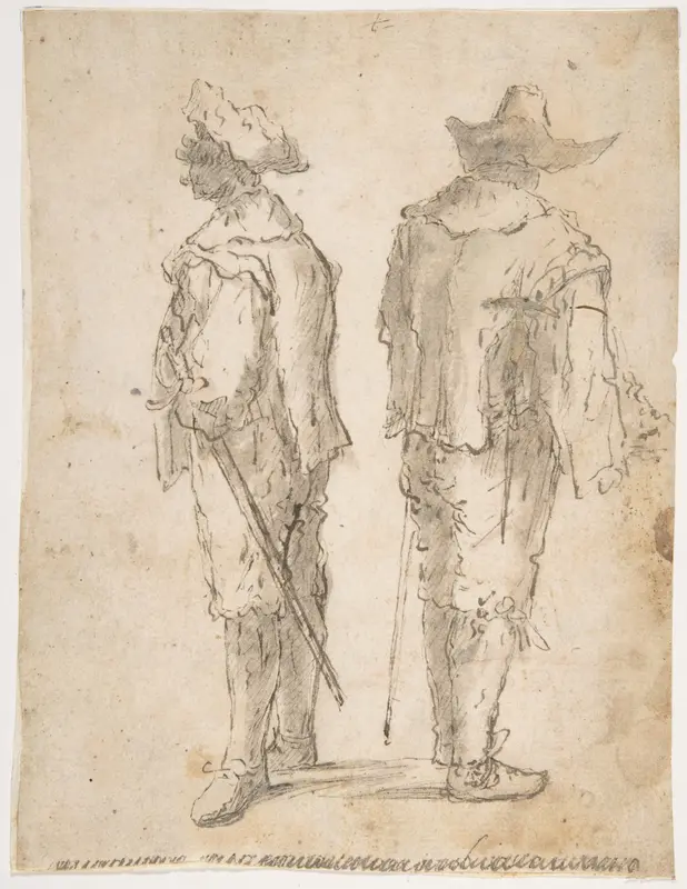 Two Standing Men Wall Art by Micco Spadaro (Domenico Gargiulo) - High-Resolution Digital Print