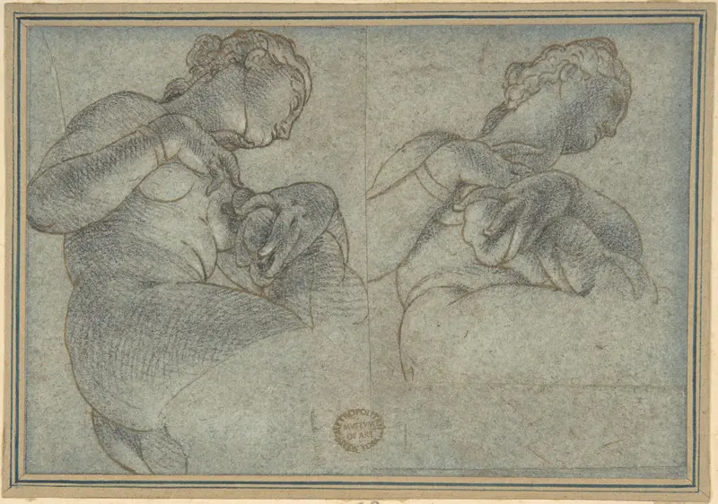 Two Studies of a female Figure or Statue Wall Art by Anonymous, Italian, 16th century - High-Resolution Digital Print