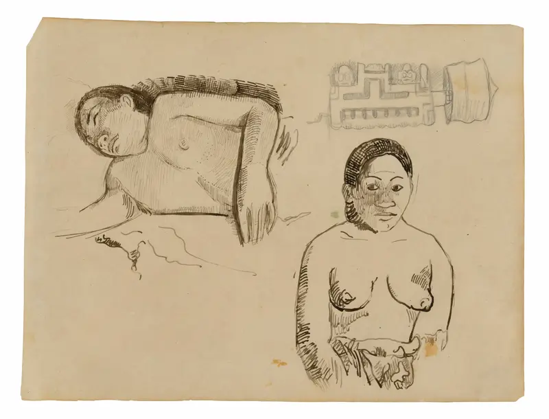 Two Tahitian Women and a Marquesan Earplug