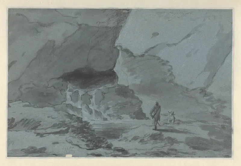 Two Travellers in a Subterranean Grotto Wall Art by Jan Asselijn - High-Resolution Digital Print