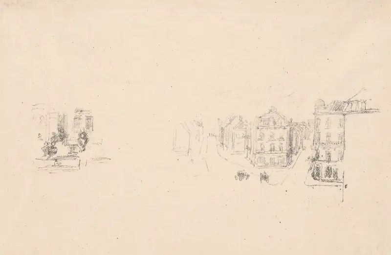 Two Trial Sketches: A. Grand Rue, Dieppe; B. An Interior