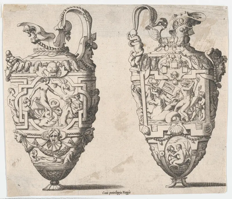 Two Vases Wall Art by René Boyvin - High-Resolution Digital Print