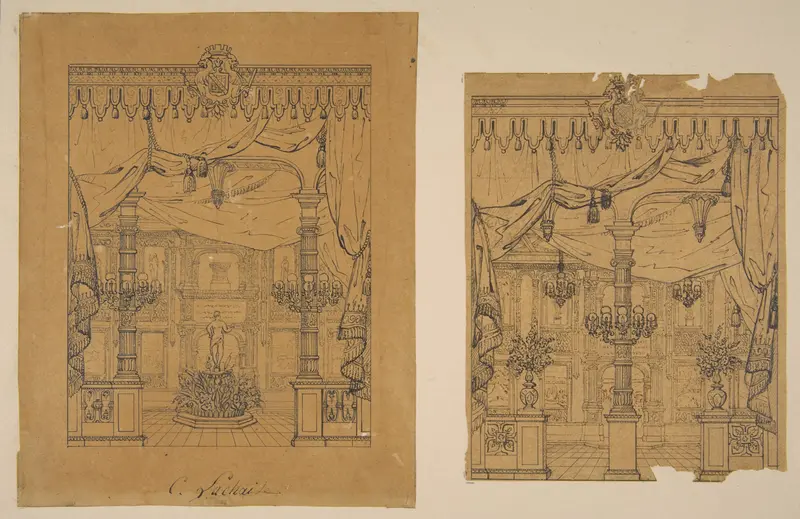 Two Views of a Grand Foyer Wall Art by Jules-Edmond-Charles Lachaise - High-Resolution Digital Print