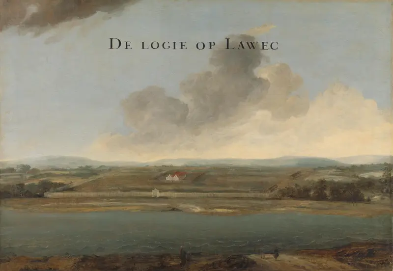 Two Views of Dutch East India Company Trading Posts: Lawec in Cambodia and Banda in the Southern Moluccas Wall Art by Unknown - High-Resolution Digital Print