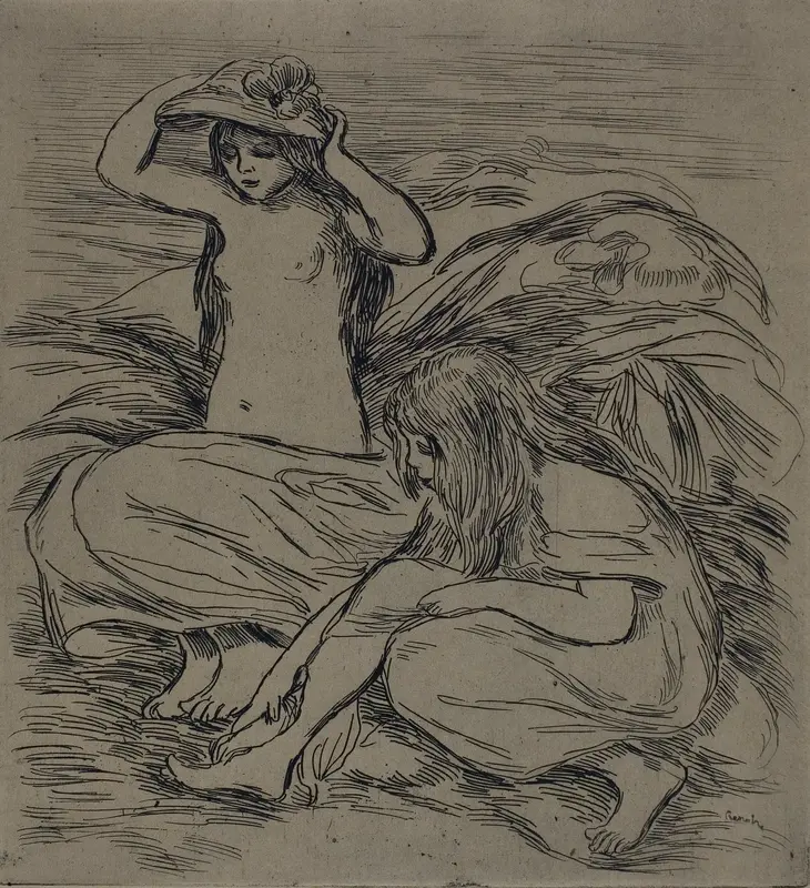 Two Women Bathing Wall Art by Pierre-Auguste Renoir - High-Resolution Digital Print