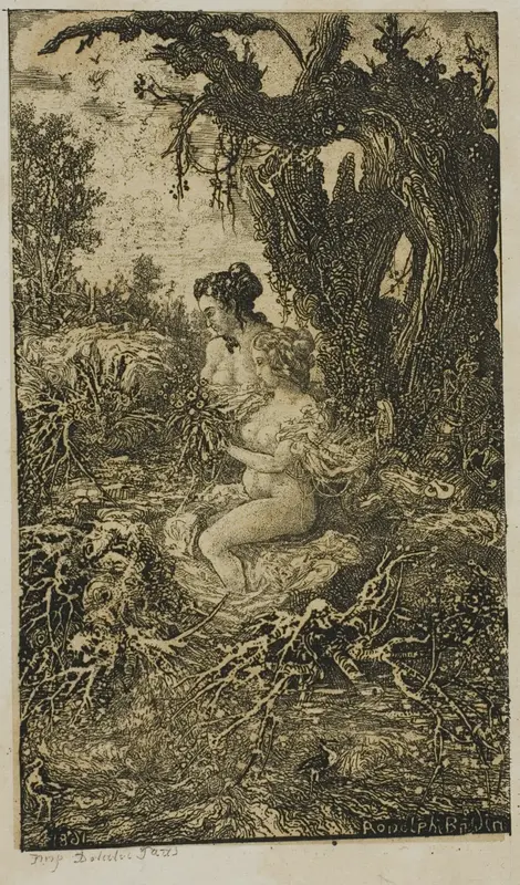Two Women Bathing at Water's Edge, from Revue Fantaisiste