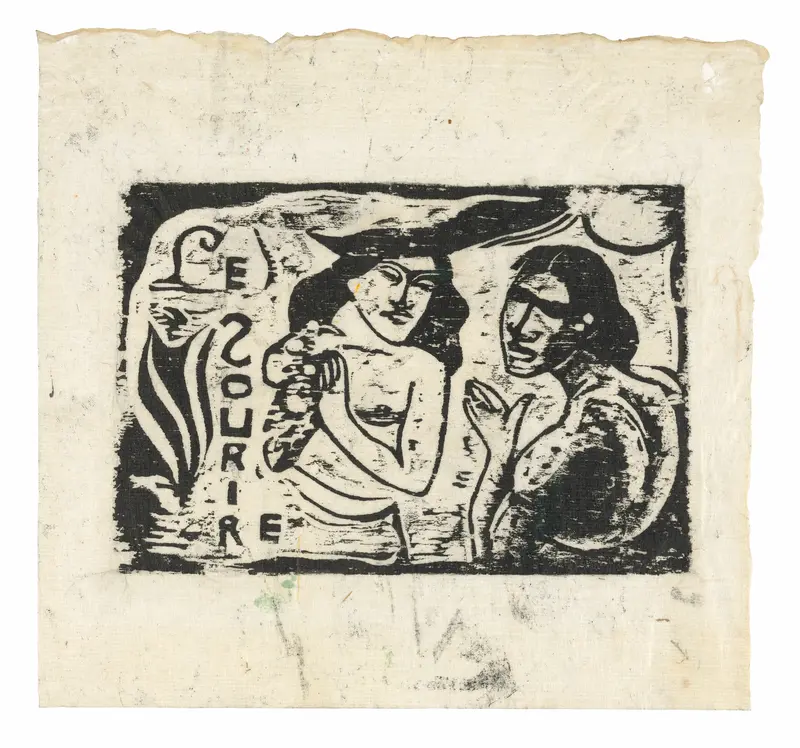 Two Women Chattering, headpiece for Le Sourire