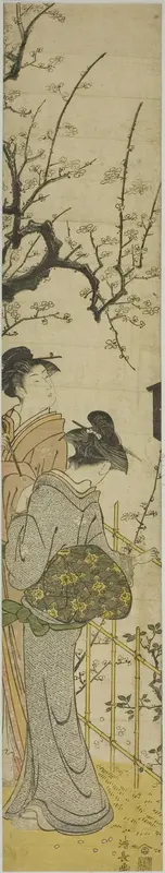 Two Women Viewing Plum Blossoms