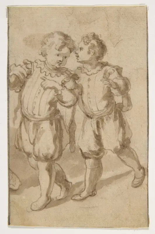 Two Young Page-Boys Wall Art by Bernardino Rodriguez ("Bernardino Siciliano") - High-Resolution Digital Print