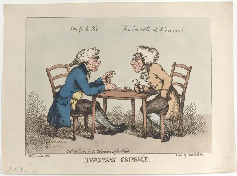 Twopenny Cribbage Wall Art by Thomas Rowlandson - High-Resolution Digital Print