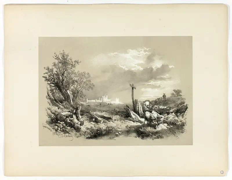 Tynemouth Castle, from Picturesque Selections Wall Art by James Duffield Harding - High-Resolution Digital Print