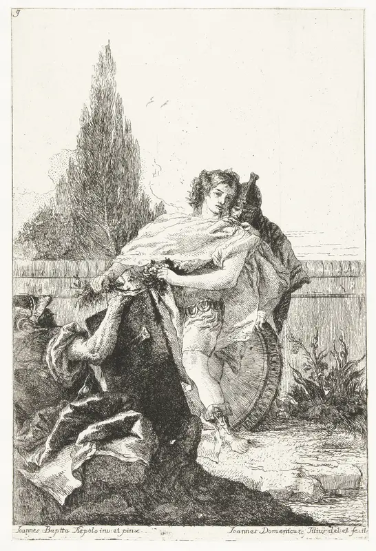 Ubaldo en Carlo verwijten Rinaldo zijn zwakte Wall Art by Unknown - High-Resolution Digital Print