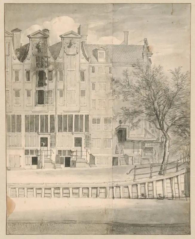 Uitgebrand huis op de Leidsegracht, 1684 Wall Art by Jan van der Heyden - High-Resolution Digital Print