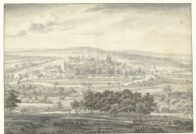 Uitgestrekt landschap met gezicht op de stad Herborn Wall Art by Joris van der Haagen - High-Resolution Digital Print