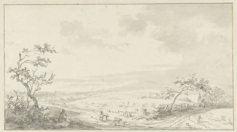 Uitgestrekt landschap met landweg Wall Art by Jacob Cats (1741-1799) - High-Resolution Digital Print
