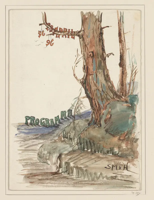 Uitnodiging met een boom Wall Art by Unknown - High-Resolution Digital Print